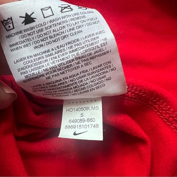Nike Pro Dri-Fit Long Sleeve 1/2 Zip Pullover Running Top Red Pattern Size Small - Picture 9 of 11